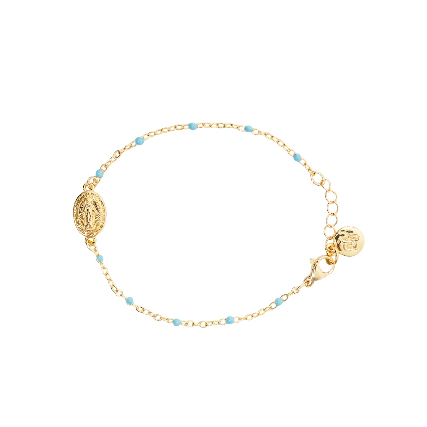 Kid Sized Miraculous Medal Gold Plated Bracelet