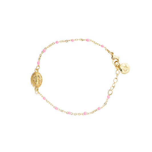 Baby Sized Miraculous Medal Gold Plated Bracelet